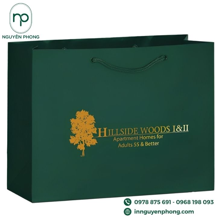 Mẫu túi giấy ép kim đựng rượu